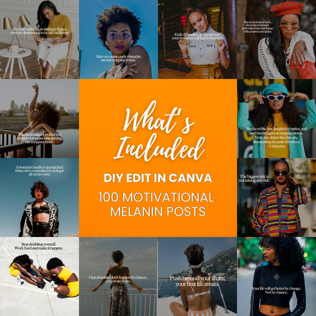 100 Motivating & Inspiring Melanin Posts PLR/MRR