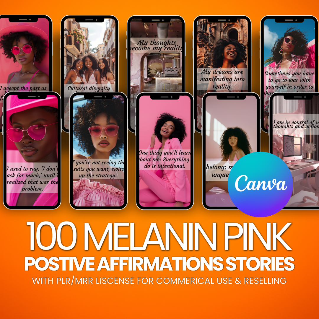 100 Melanin Pink Positive Affirmations Instagram Story