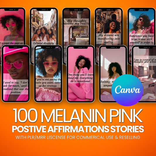 100 Melanin Pink Positive Affirmations Instagram Story