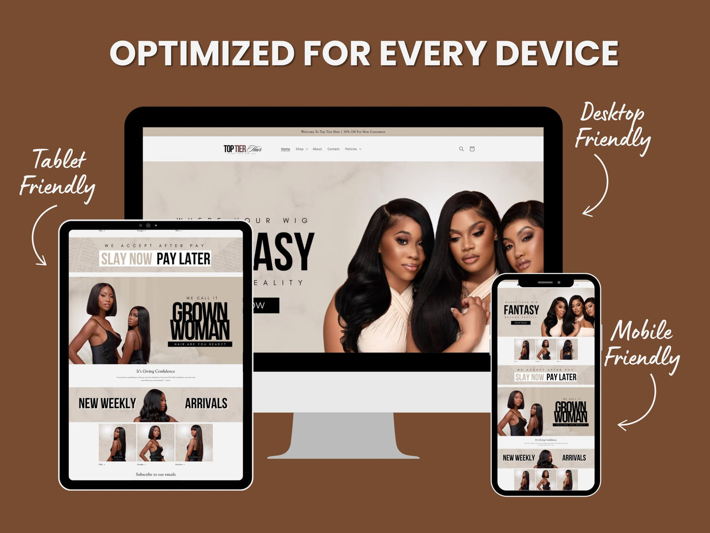 Nude Shopify Theme Template, Melanin Hair Theme, Website for Hair Businesses Shopify Website Design, Shopify Banners, Business Owners