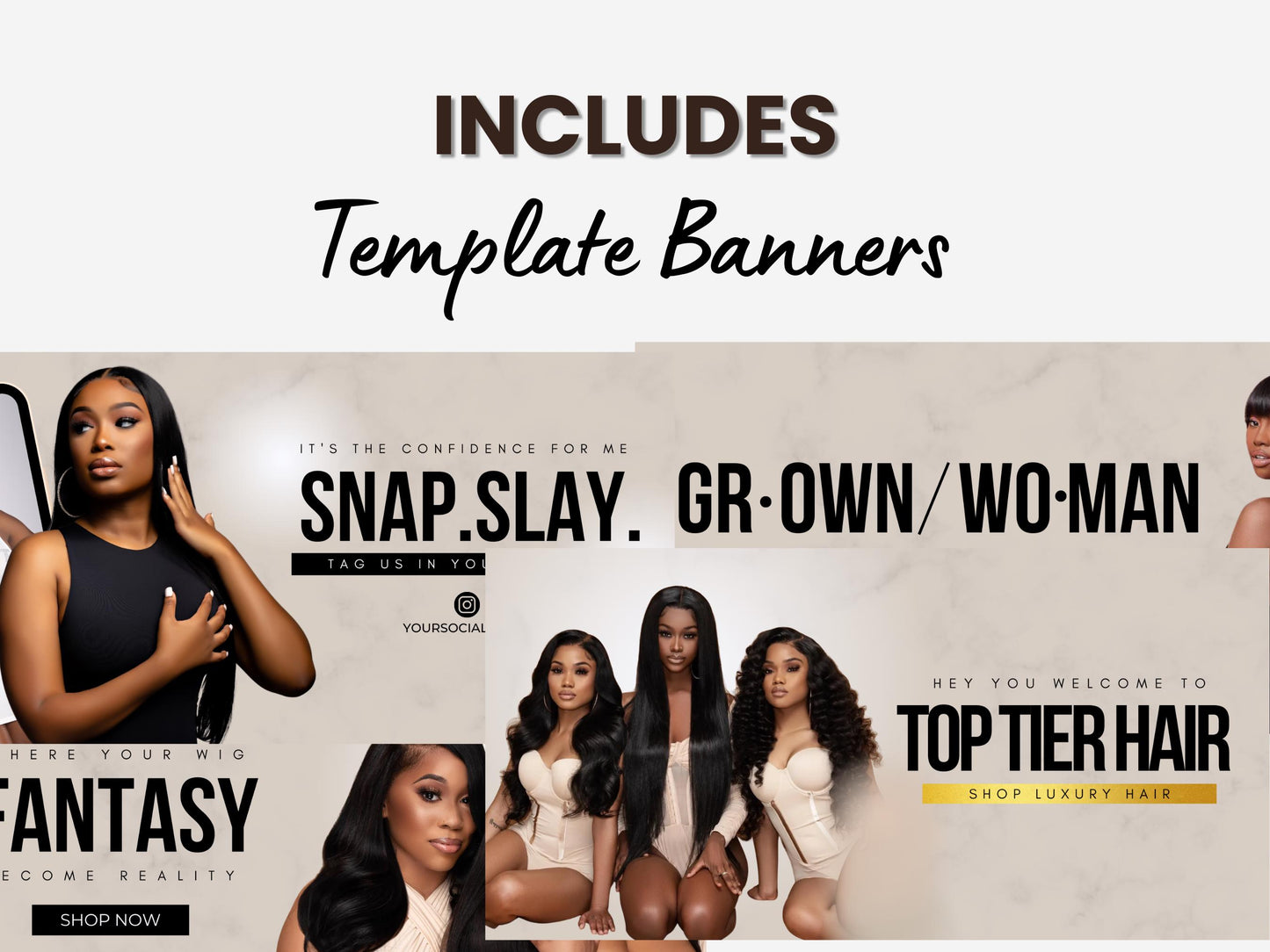 Nude Shopify Theme Template, Melanin Hair Theme, Website for Hair Businesses Shopify Website Design, Shopify Banners, Business Owners