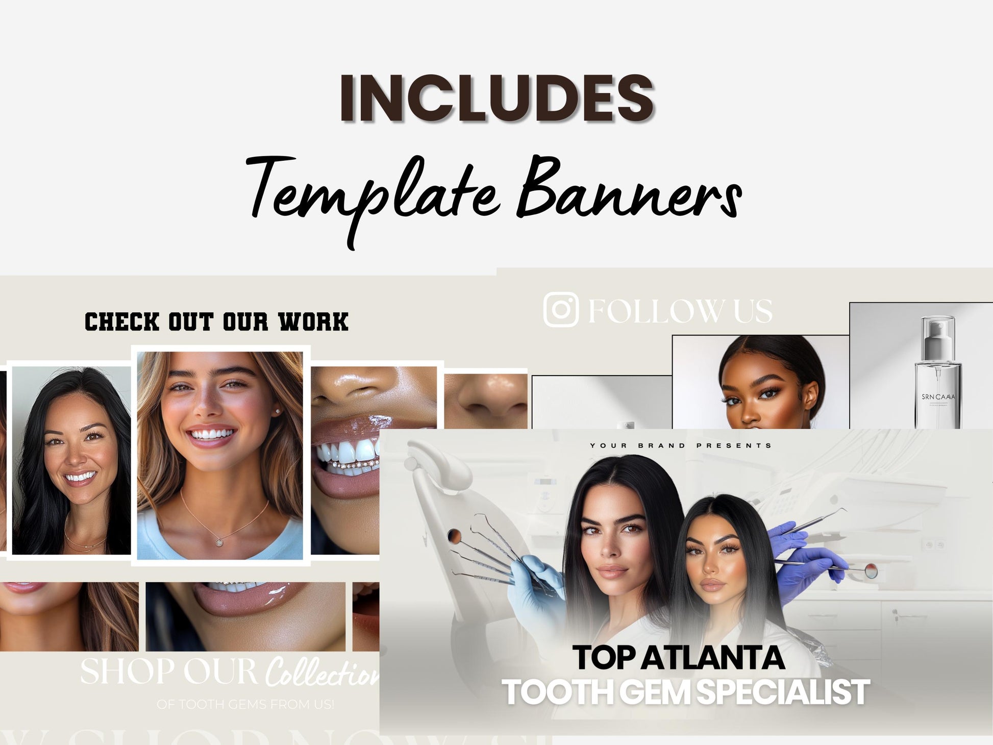 Beige Shopify Theme Template, Beige and White Theme, Website for Dentists Shopify Website Design, Shopify Banners, Dentists