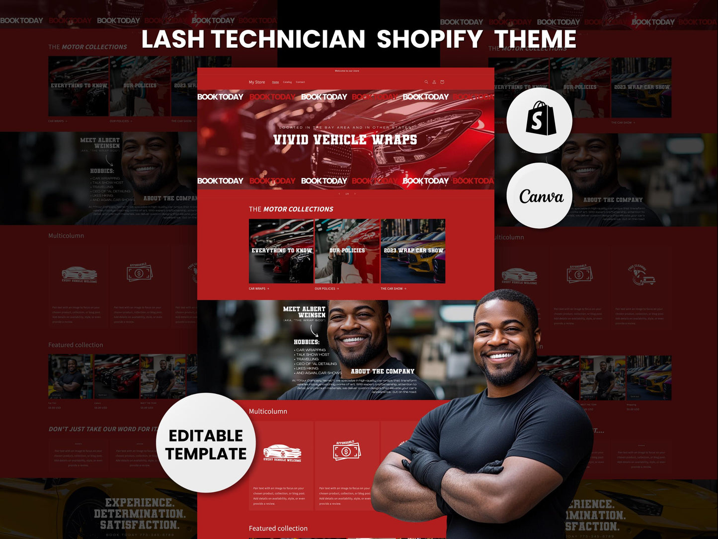 Car Wrapping Shopify Theme Template, Car Wrapping Theme, Website for Auto Companies Shopify Website Design, Shopify Banners, Autoshop