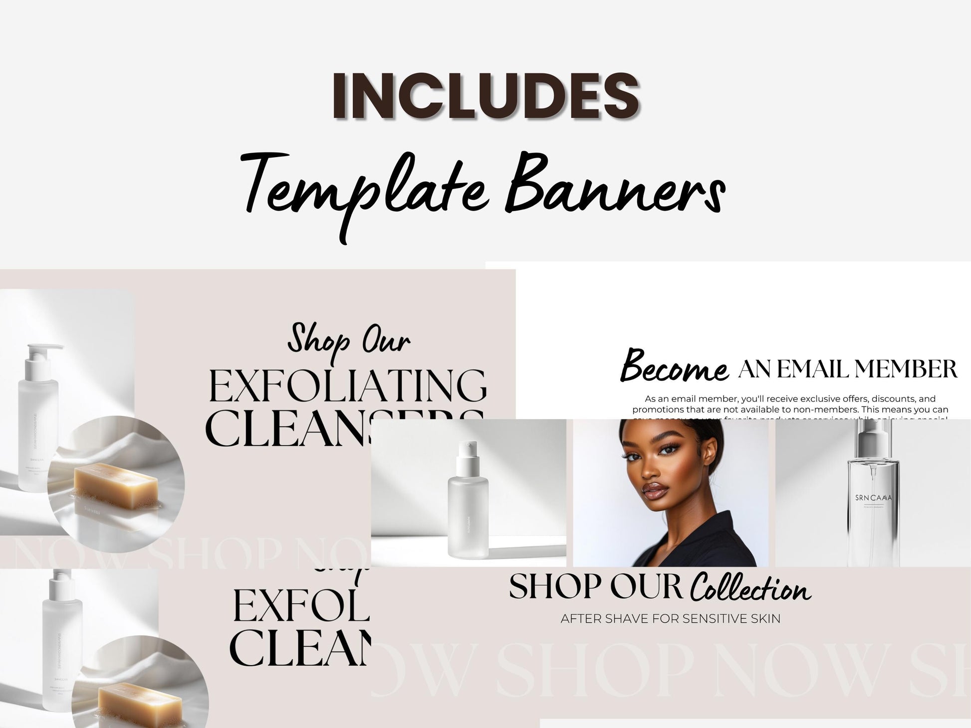 Esthetician Shopify Theme Template, Skincare Theme, Website for Skin Companies Shopify Website Design, Shopify Banners, Esthetician