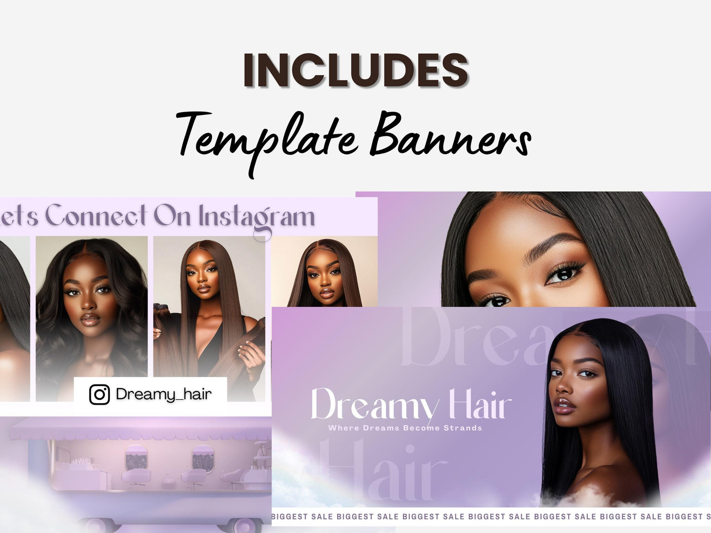 Purple Shopify Theme Template, Lavender Hair Theme, Website for Hair Businesses Shopify Website Design, Shopify Banners, Business Owners