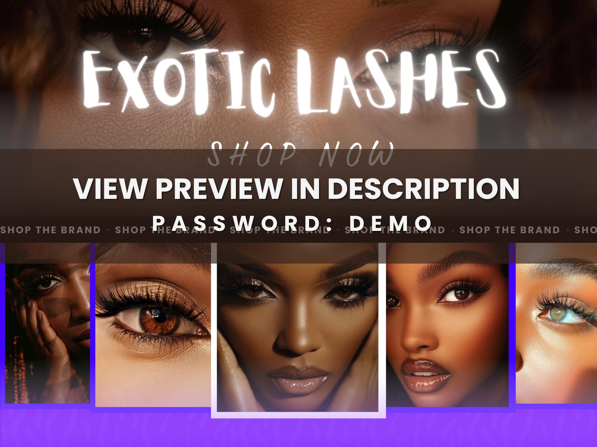 Lash Tech Shopify Theme Template, Bronze lash Theme, Website for Lash Techs Shopify Website Design, Shopify Banners