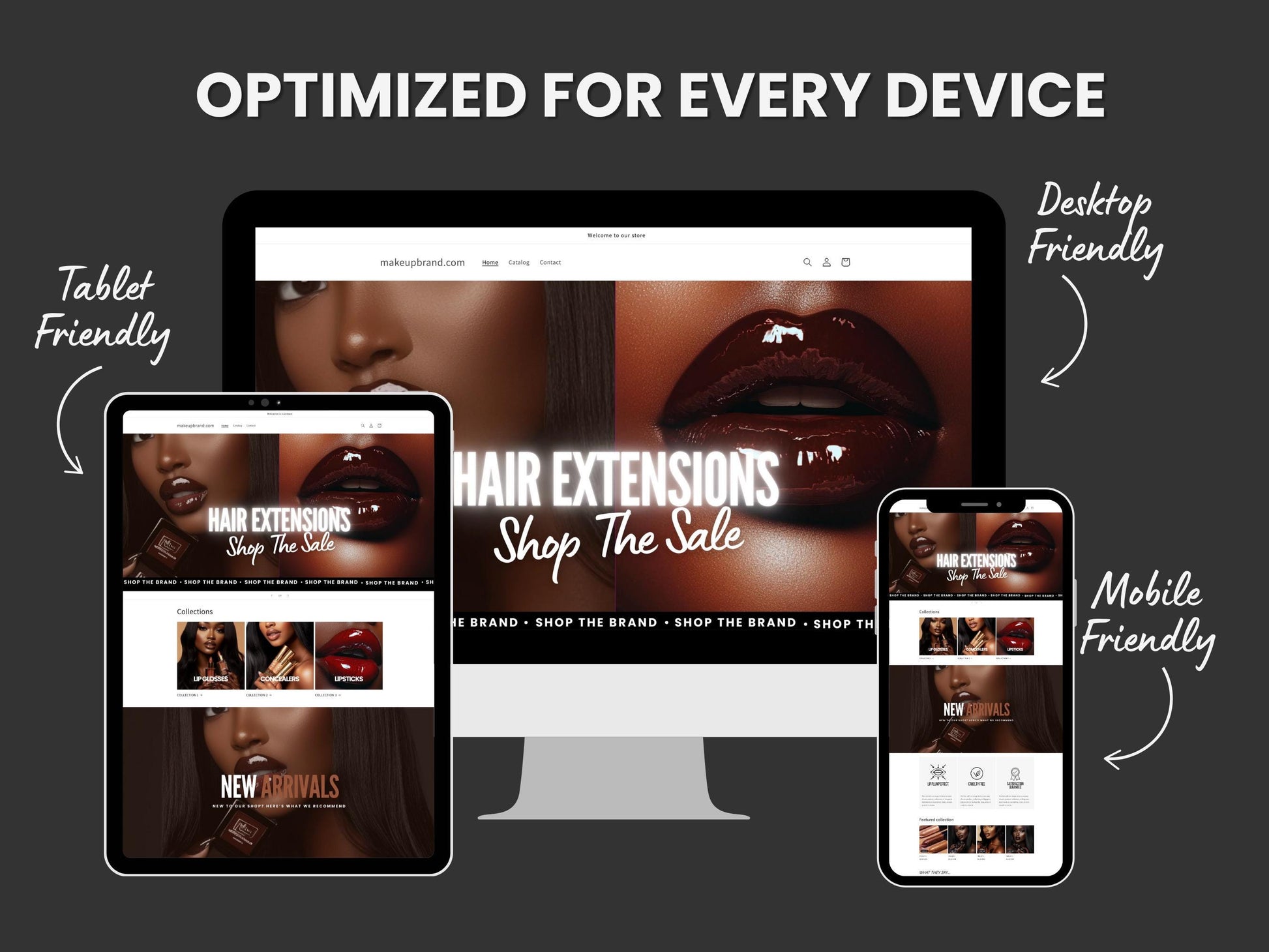 Makeup Business Shopify Theme Template, Makeup Theme, Website for MUA'S Shopify Website Design, Shopify Banners