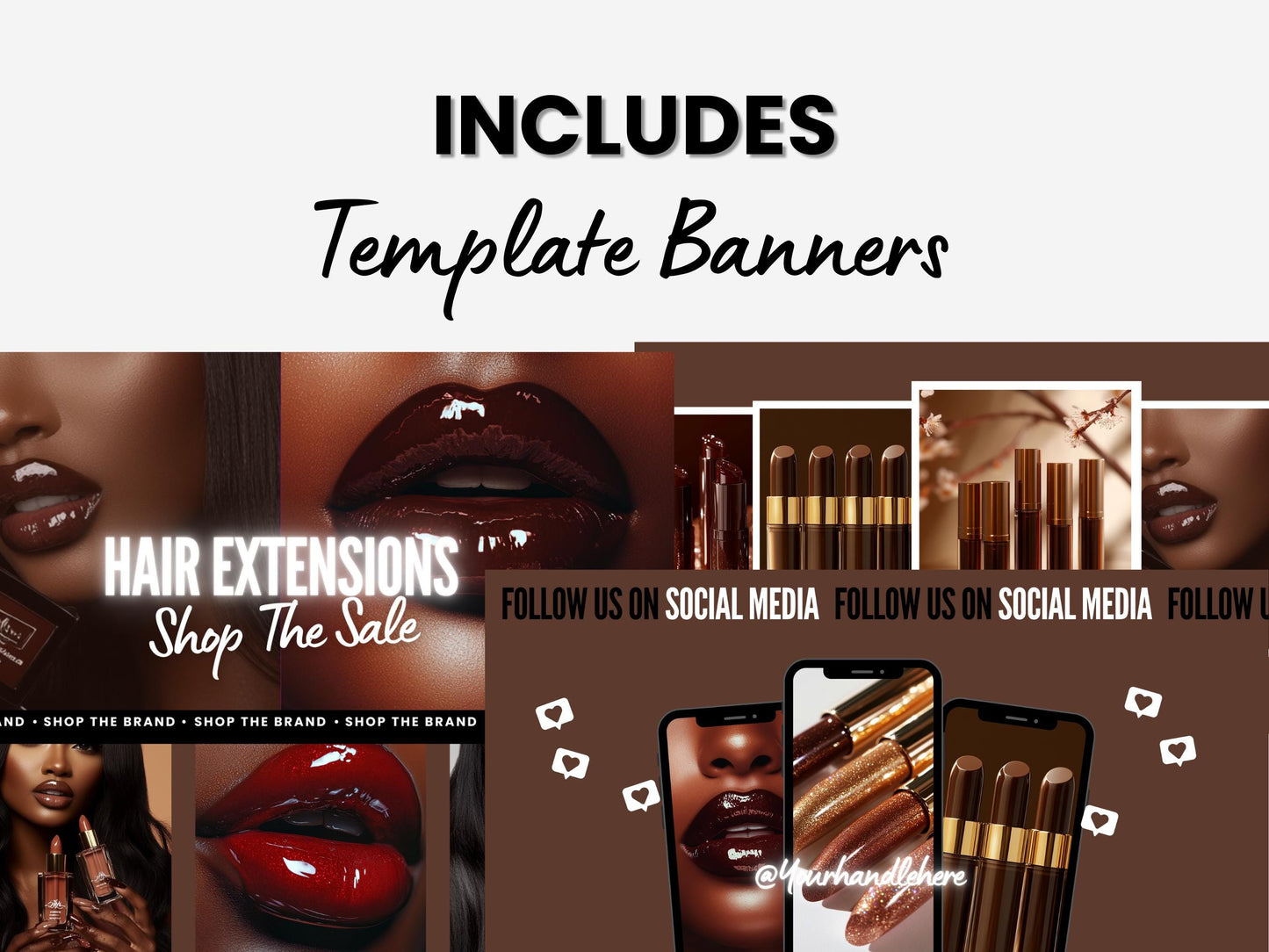 Makeup Business Shopify Theme Template, Makeup Theme, Website for MUA'S Shopify Website Design, Shopify Banners