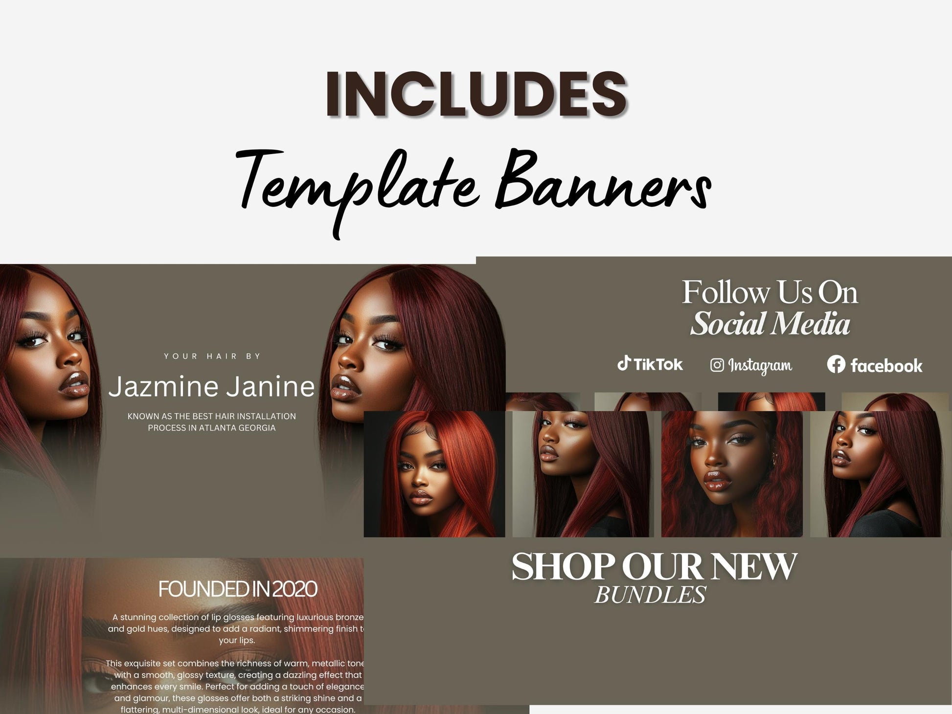 Sage Green Shopify Theme Template, Green Hair Theme, Website for Hair Businesses Shopify Website Design, Shopify Banners, Business Owners