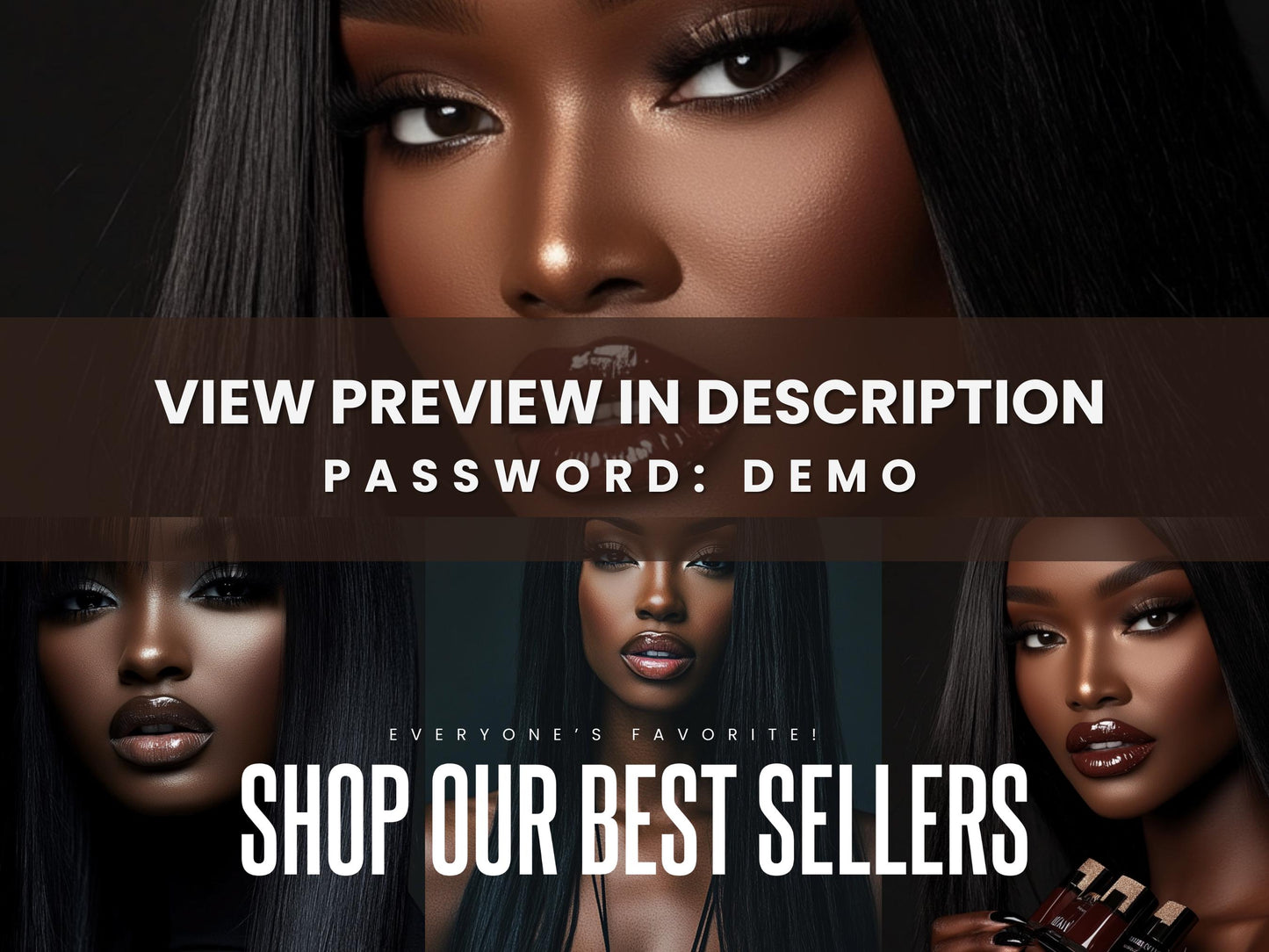 Wig Business Shopify Theme Template, Black Wig Theme, Website for Hairstylists Shopify Website Design, Shopify Banners