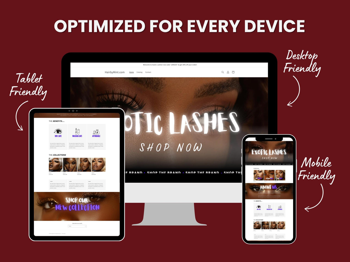 Lash Tech Shopify Theme Template, Bronze lash Theme, Website for Lash Techs Shopify Website Design, Shopify Banners