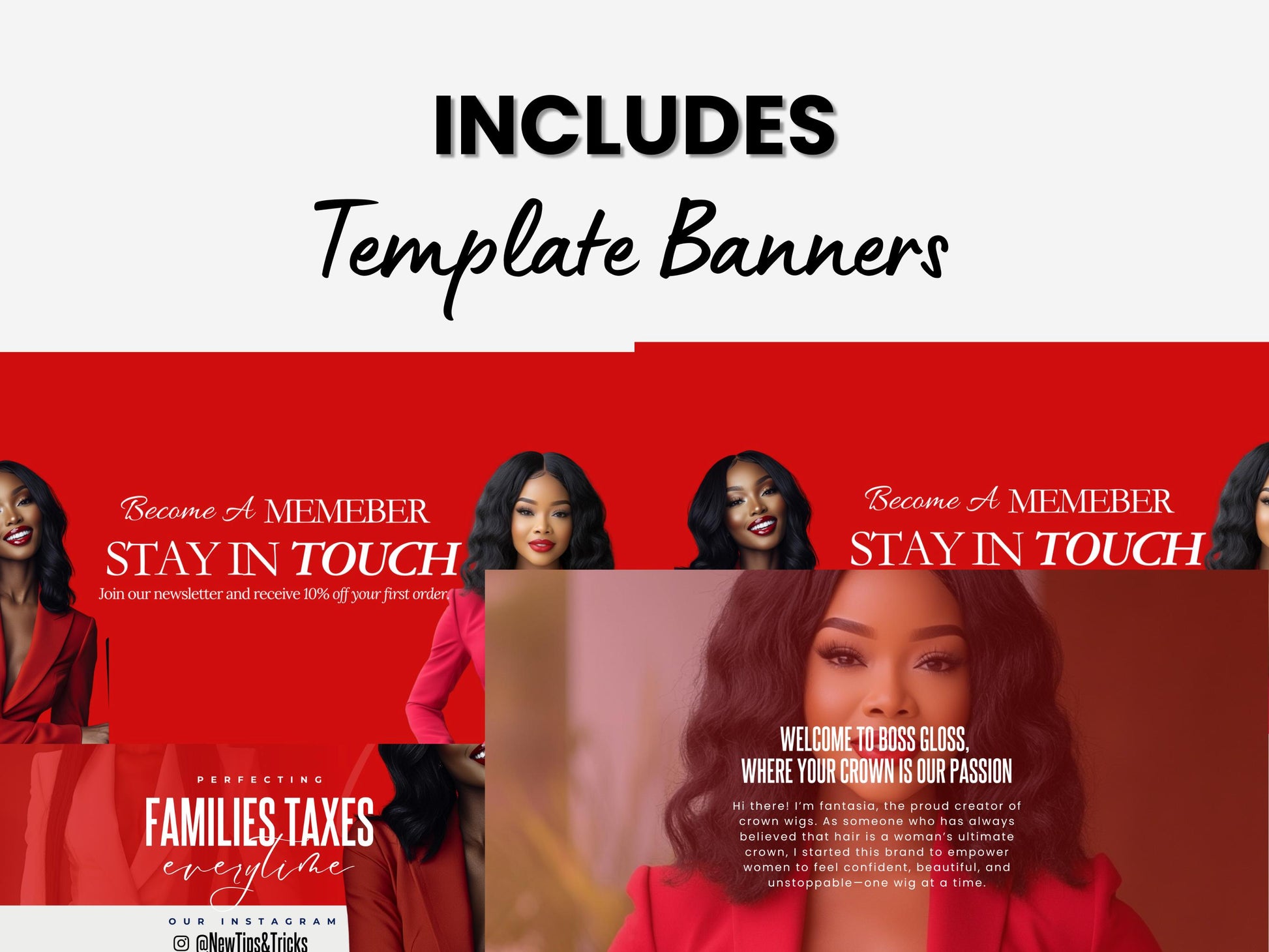 Red Shopify Theme Template, Tax Service, Website for Tax Professionals, Shopify Website Design, Shopify Banners, Business Owners