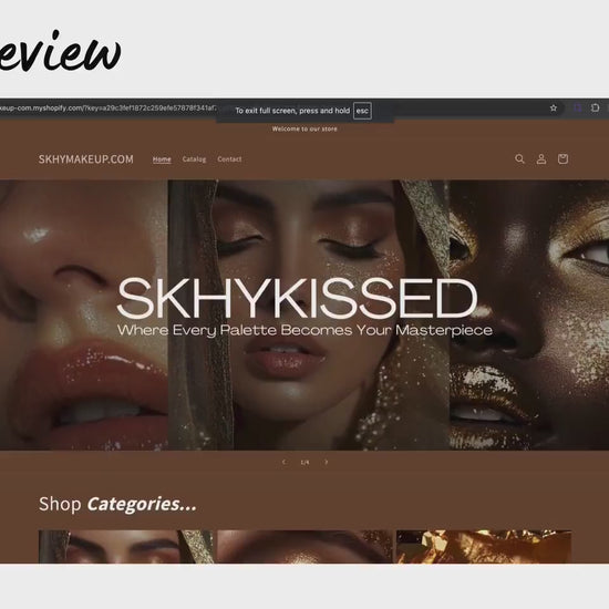 Brown Shopify Beauty Theme Template, Brown MUA Theme, Website for Makeup Artists Businesses Shopify Website Design, Shopify Banners