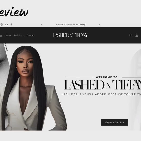 Black Shopify Theme Template, Aesthetic Lash Theme, Website for Lash Businesses Shopify Website Design, Shopify Banners, Business Owners