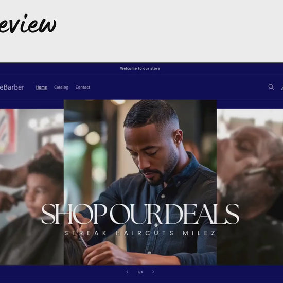 Blue Shopify Theme Template, Blue Barber Theme, Website for Barbers Businesses Shopify Website Design, Shopify Banners, Business Owners