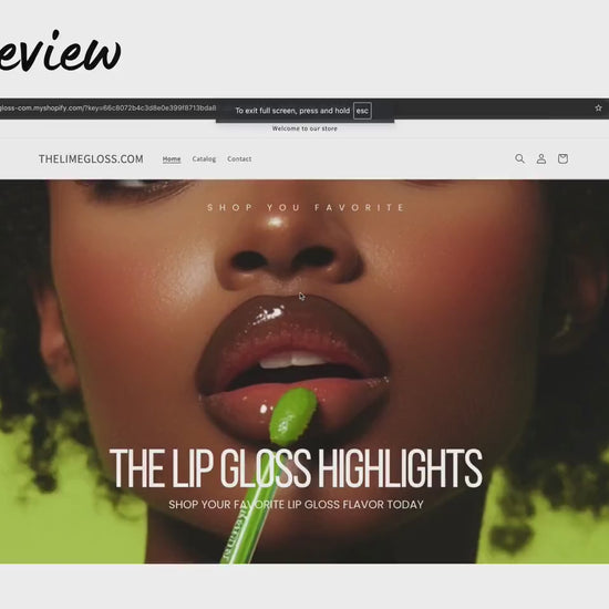 Lime Green Shopify Lip Gloss Theme Template, Green Shopify Theme, Website for Lip Gloss Businesses Shopify Website Design, Shopify Banners