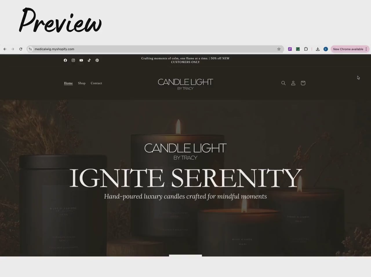 Aesthetic Black & Tan Shopify Candle Theme Template, tan and Black Theme, Candle Website for Shopify Website Design, Shopify Banners