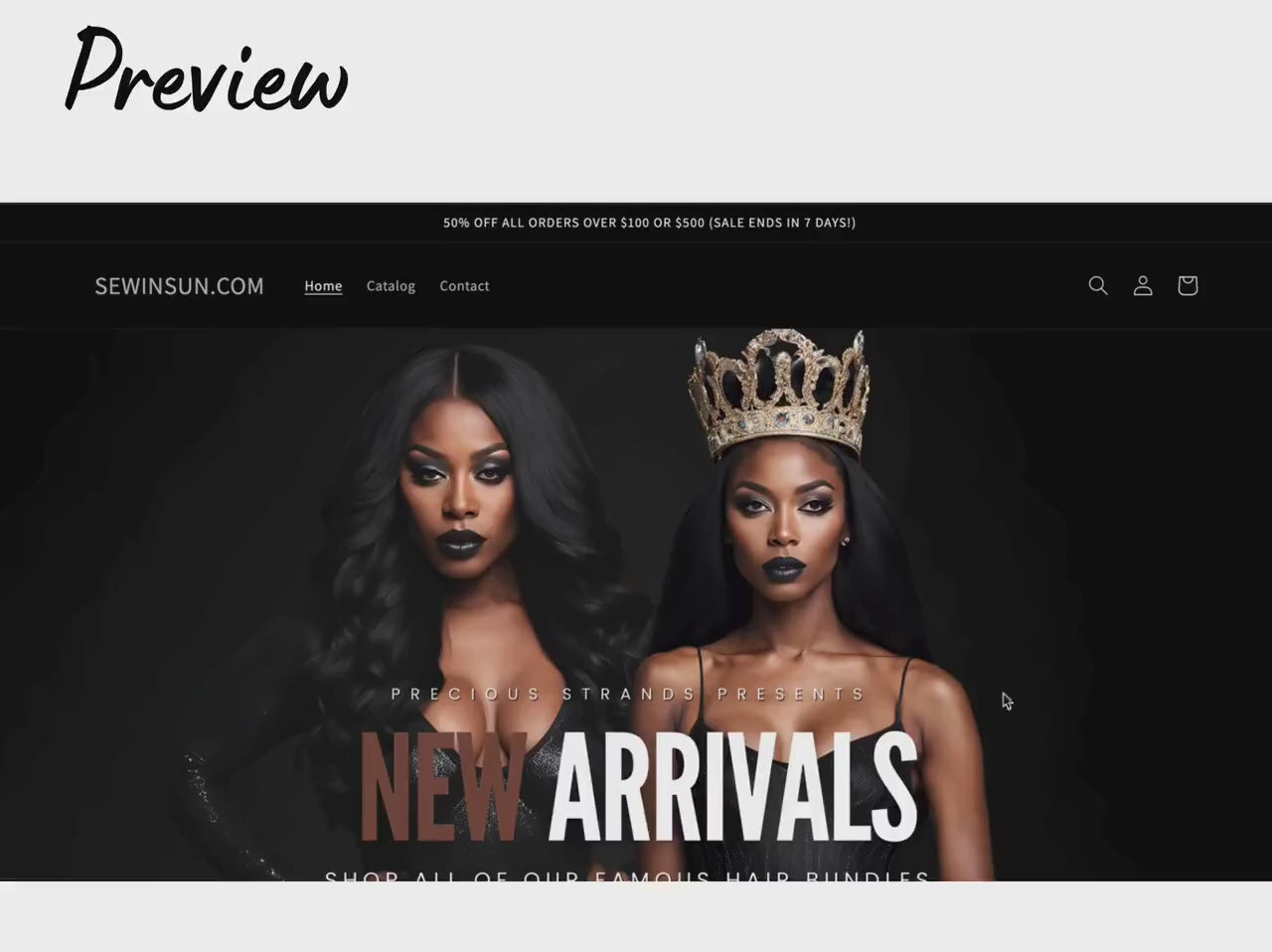 Black Shopify Theme Template, Black Hair Theme, Website for Hair Businesses Shopify Website Design, Shopify Banners, Business Owners