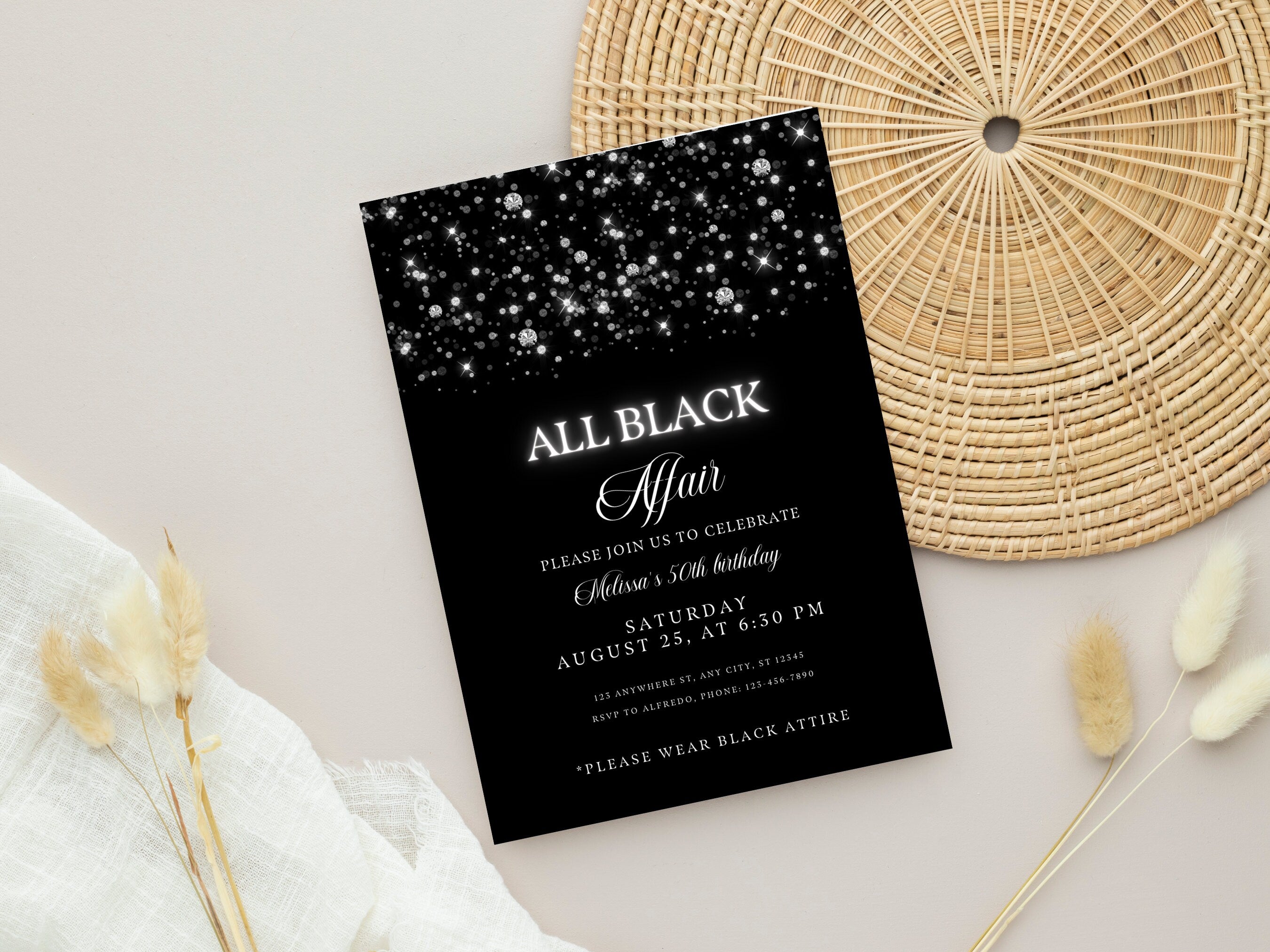 All White Party Invitations