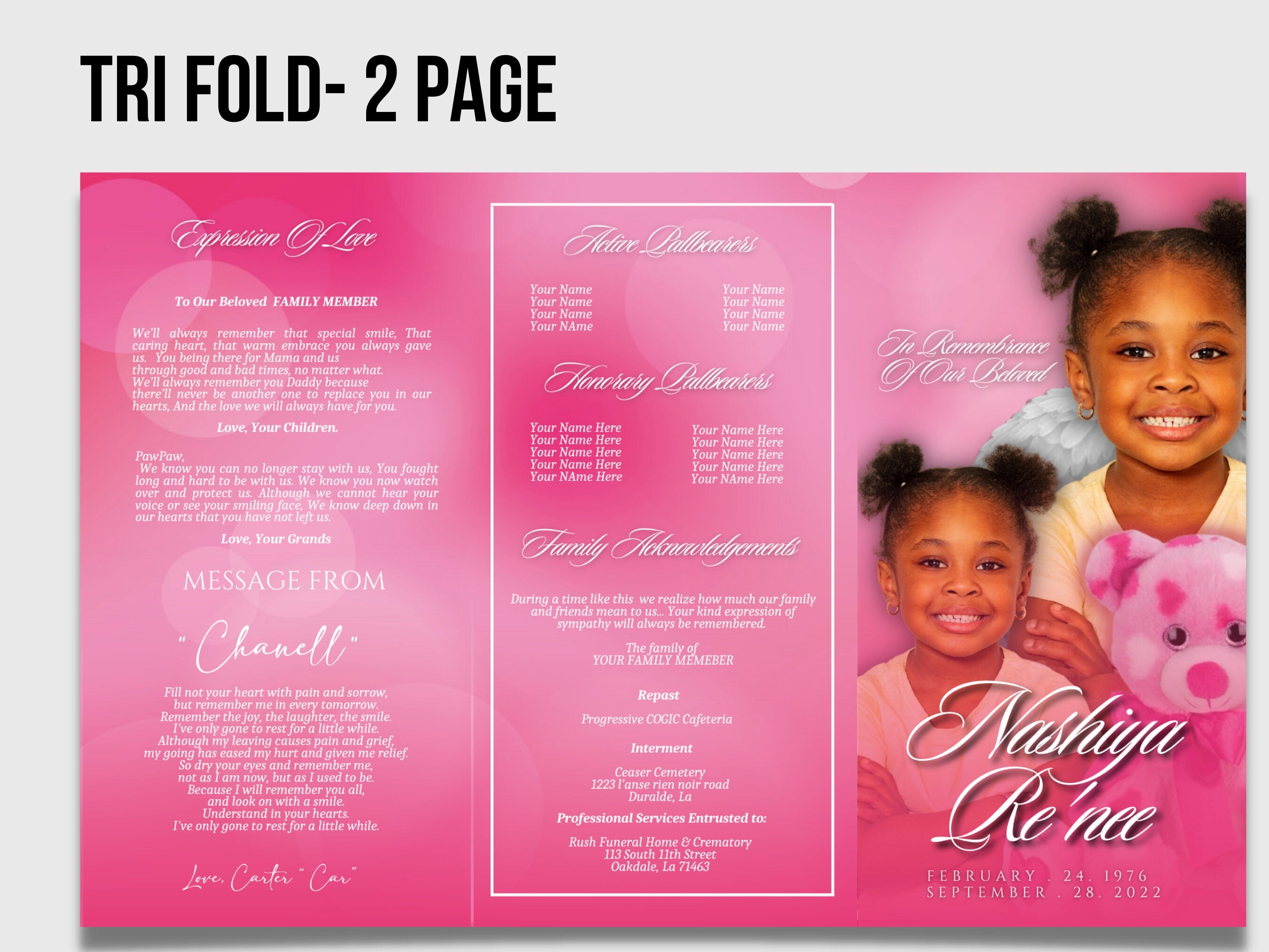 LEFTEYE DESIGN buy OBITUARY complete single to 8 page