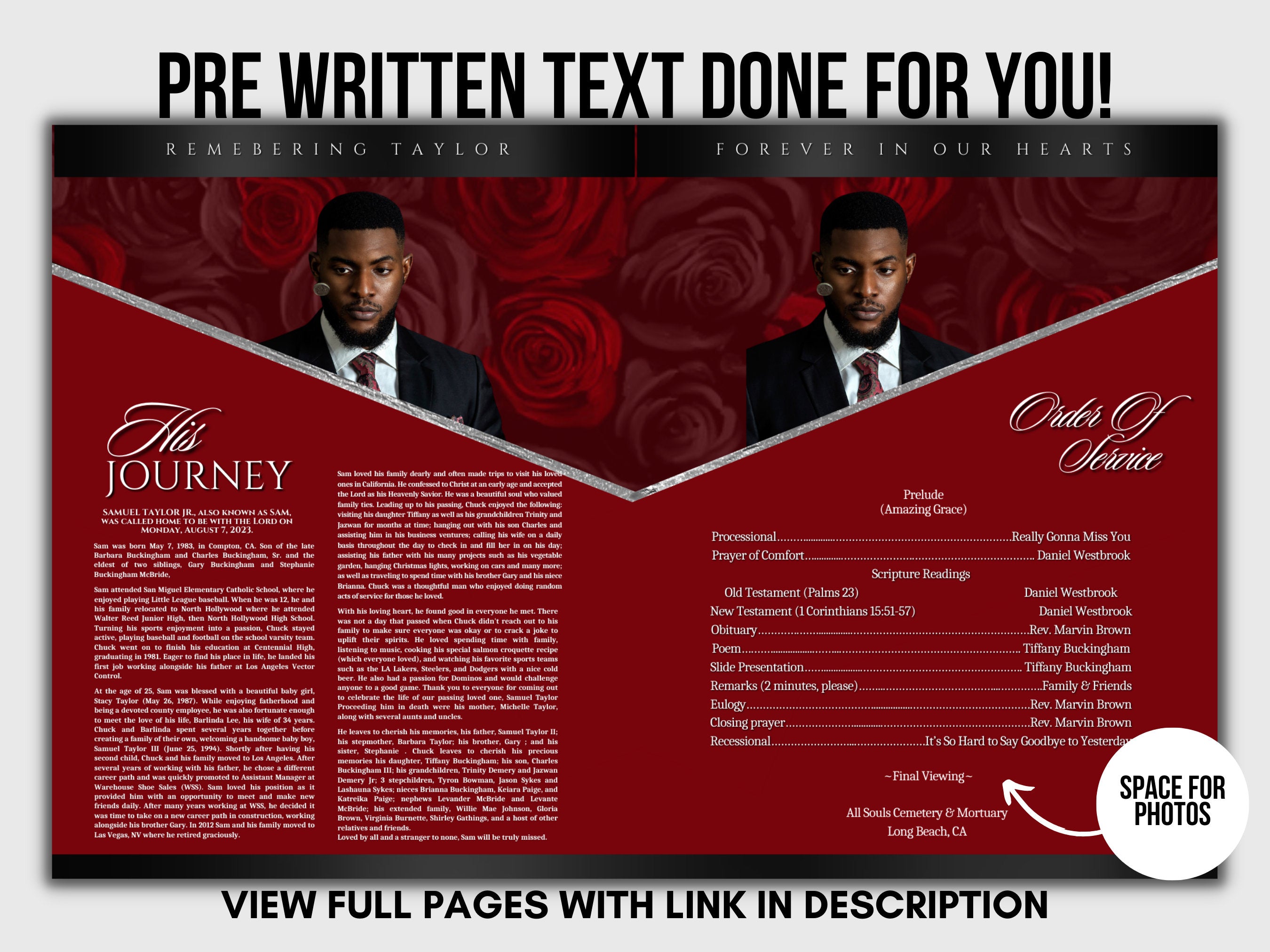 LEFTEYE DESIGN buy OBITUARY complete single to 8 page